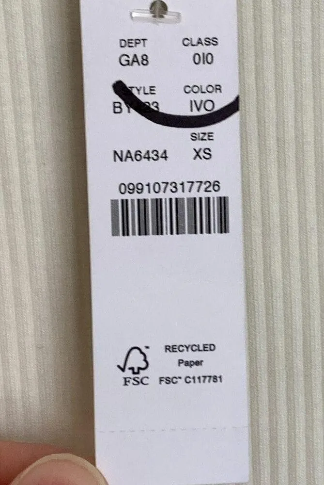 NWT J. Crew Vintage Ribbed Ruffle Boatneck Top in Ivory BY423 - Image 6