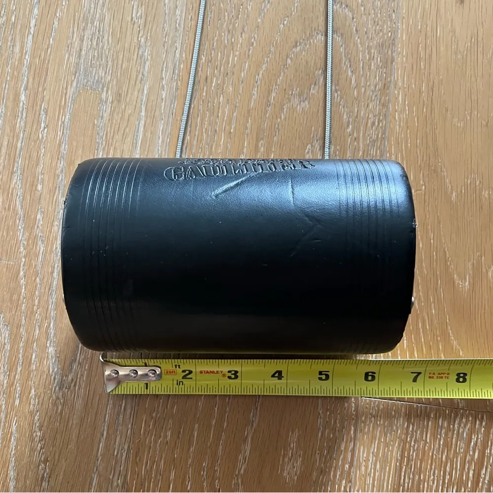 Jean Paul Gaultier black cylinder cross body bag faux leather used - Image 10