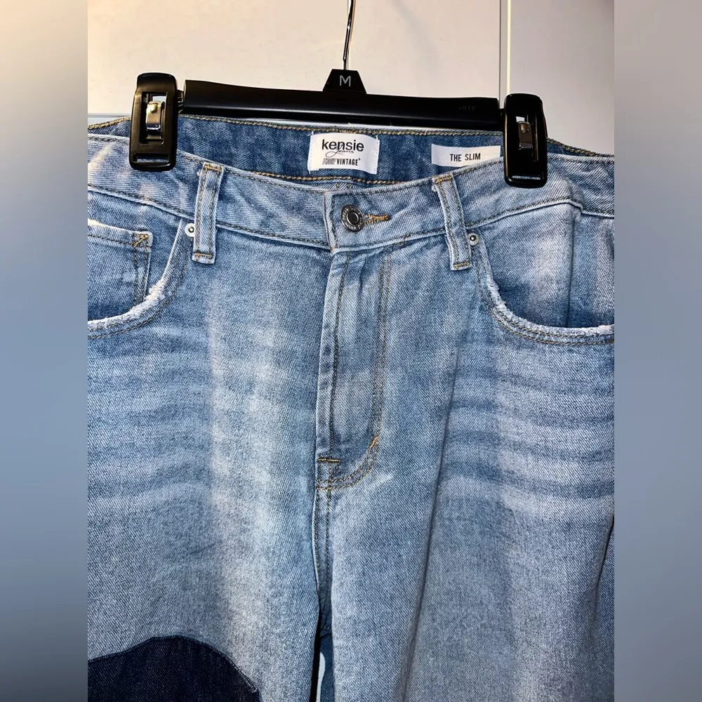 Kensie True Vintage The Slim Patchwork High Rise Jeans - Image 4