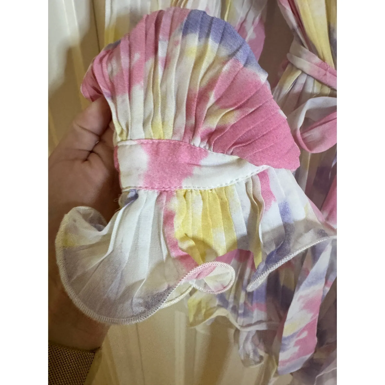 New! Endless Rose Tie-Dye Chiffon Pleated‎ Mini Dress, XS - Image 8
