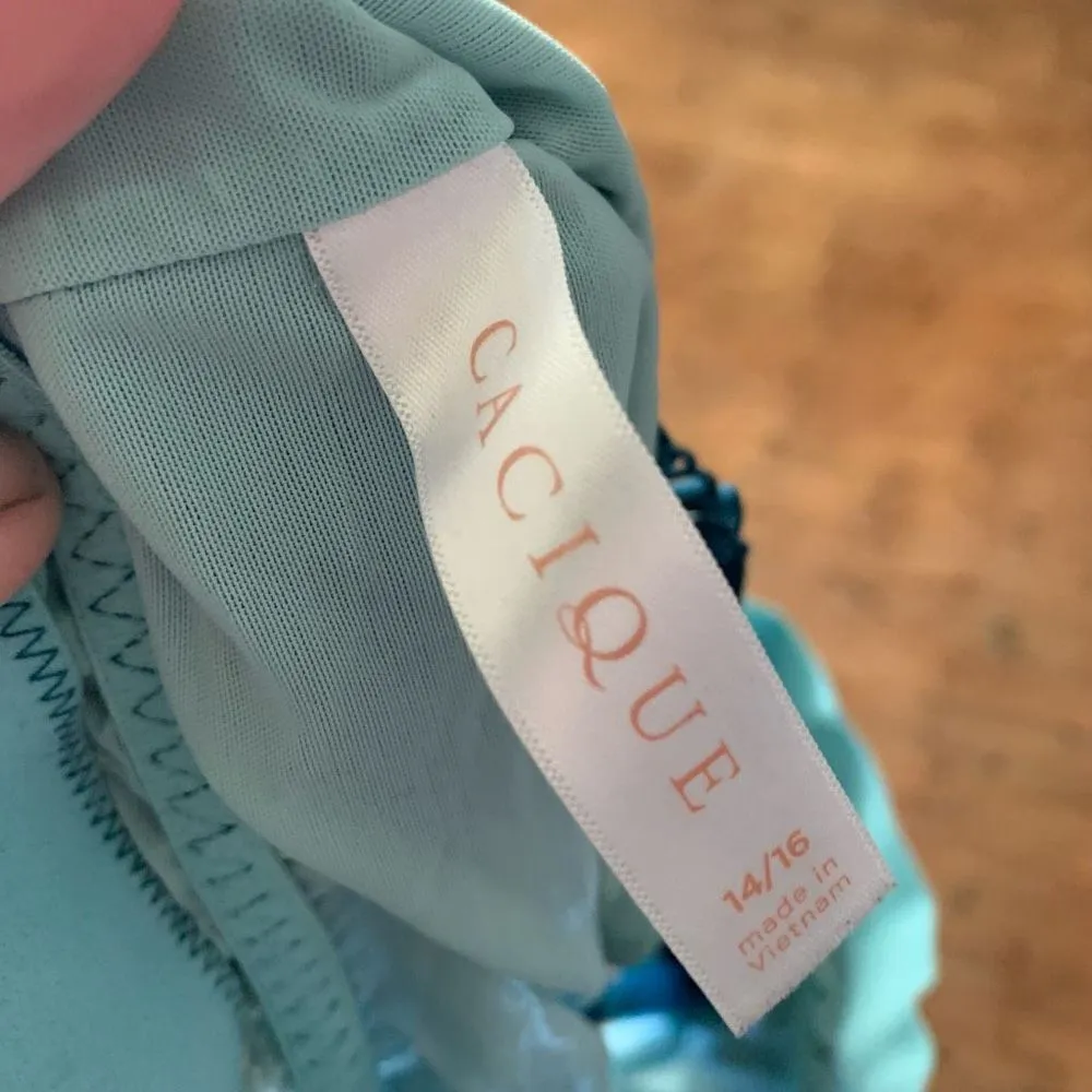 Cacique blue & teal lacy strappy 14/16 loungewear bra - Image 3