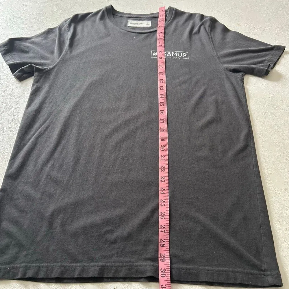 Abercrombie & Fitch #TEAMUP Graphic Tee | Soft Black Cotton T-Shirt | Size L - Image 6
