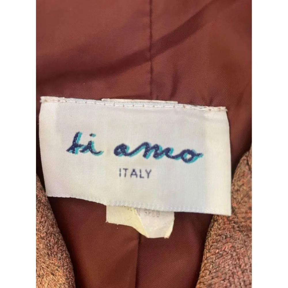 Ti Amo Vintage 70s Brown Tweed Wool Blend Blazer and Pants Suit Set Size undefined - Image 3