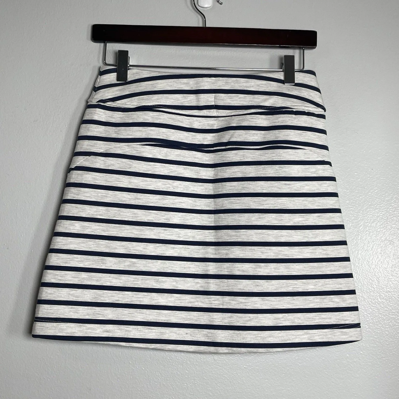 HELLY HANSEN Naiad Blie Striped Mini Skirt XS Gray Navy Blue Active Nautical - Image 4