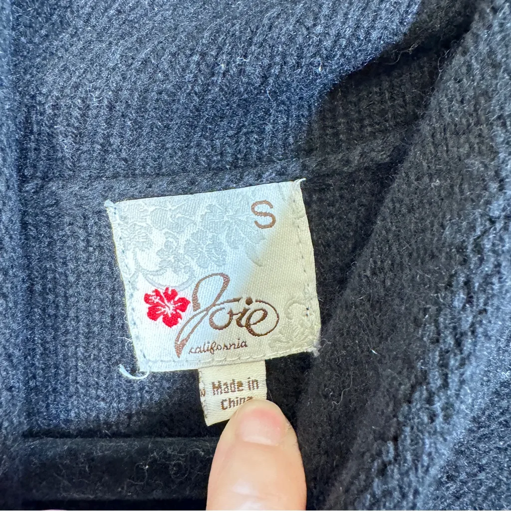 Joie Black Cashmere Wool Sweater Dress Womens S Natural Fibers Sustainable Mini - Image 8