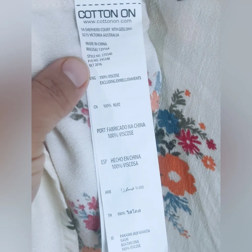 Cotton On Cream Floral Midi Dress NEW SIZE XS - Image 12