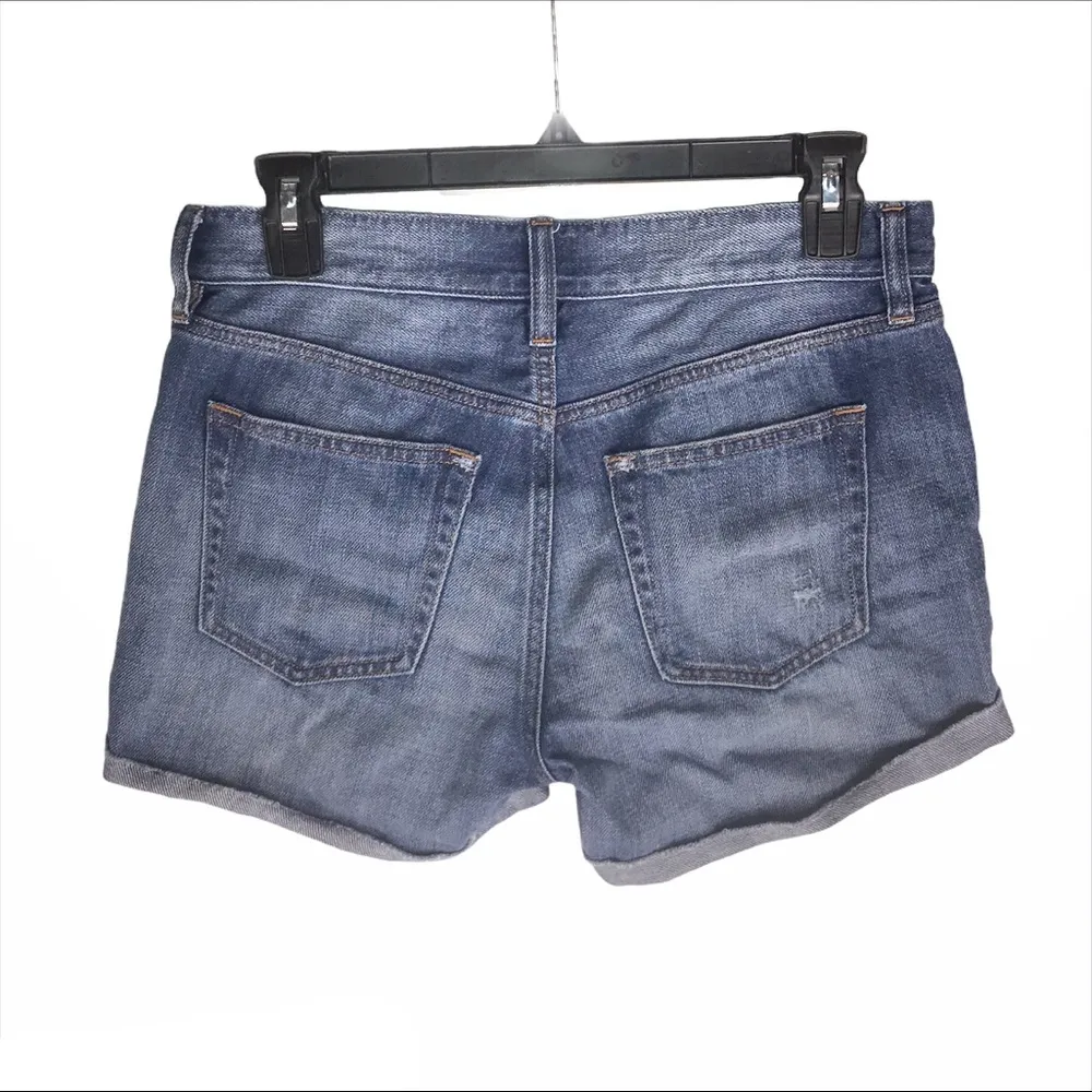 J. Crew Medium Blue Denim Wash Cuffed Jean Shorts - Image 5