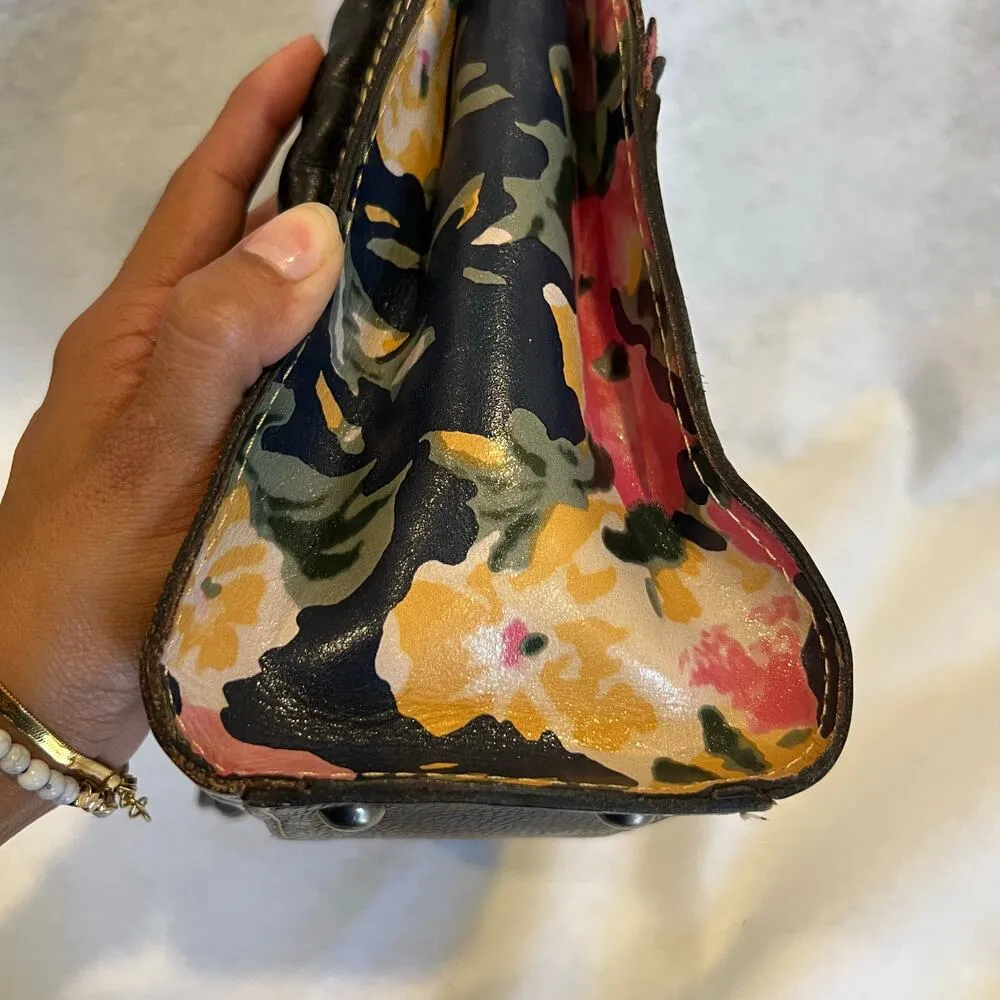 PATRICIA NASH Secret Garden Floral Print Leather Lace Up Satchel Shoulder Bag - Image 11