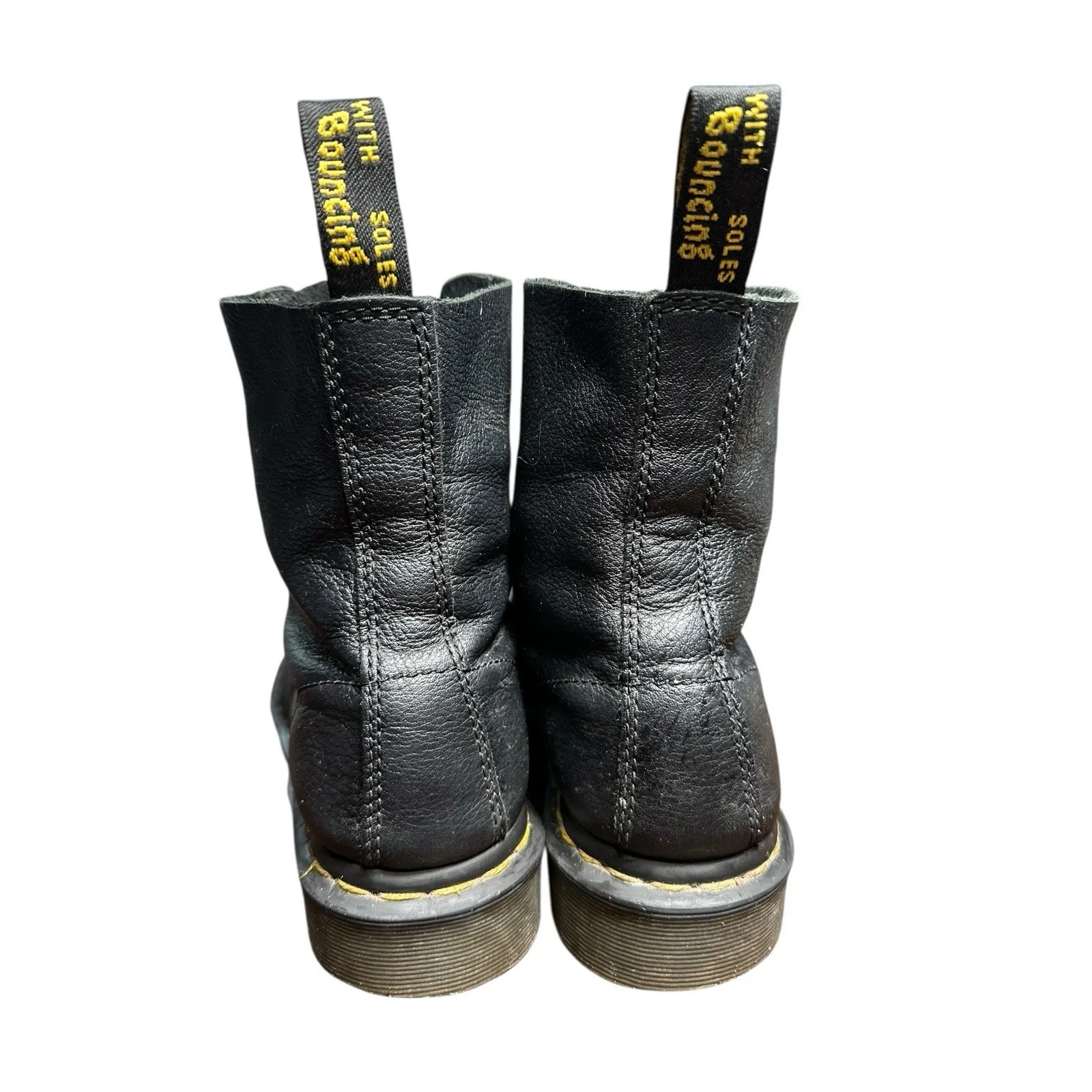 Doc Martens Pascal Womens 8 Black Leather Lace Up Air‎ Wair Boots AW004 #S25-3 - Image 4