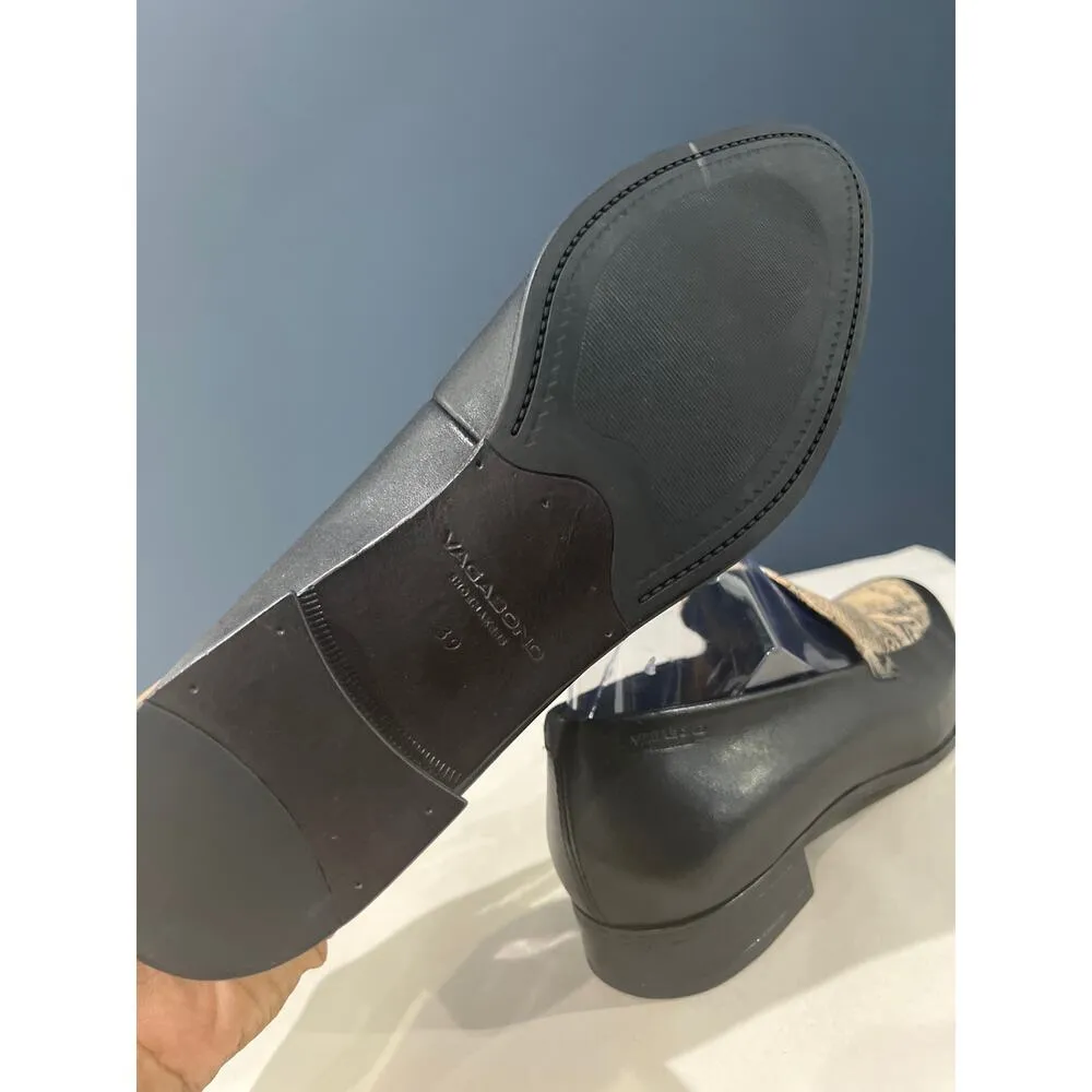 Vagabond Frances Snake Slip On Black Leather Loafers Sz 39 - Image 4