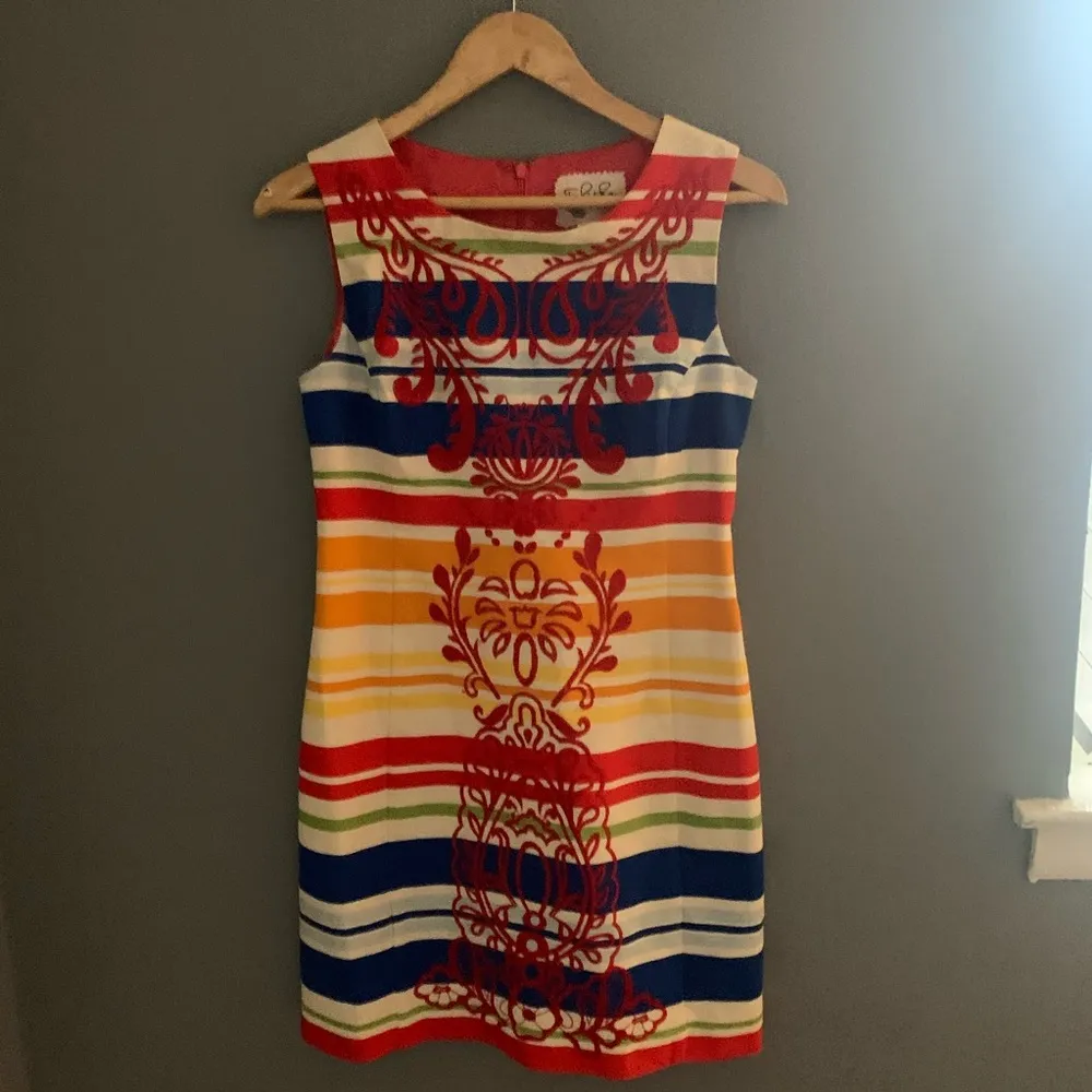 Anthro Tabitha colorful stripe embroidered dress - Image 5