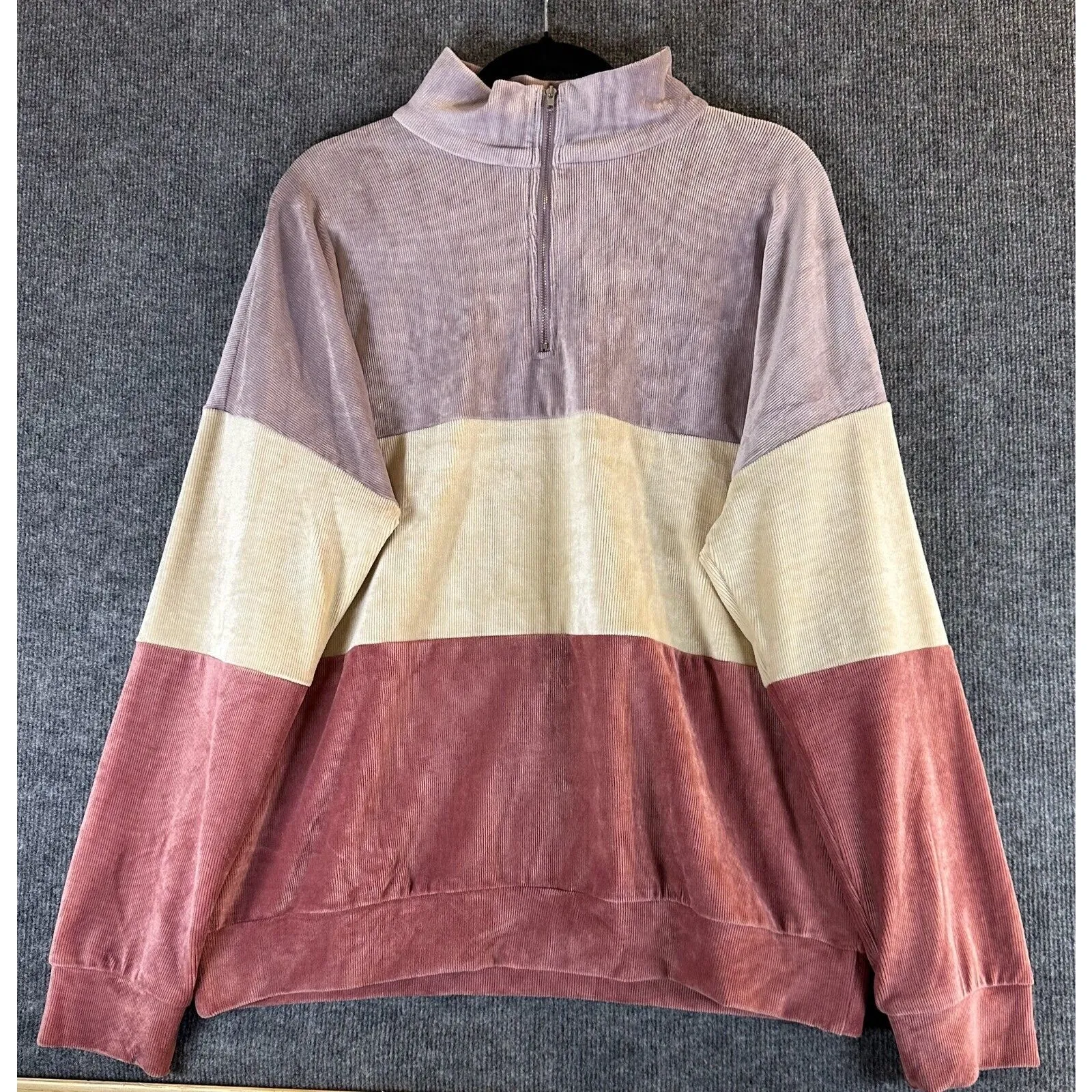 Staccato Pullover Sweater Womens Large Multicolor Striped L/S Casual 1/4 ZIP - Image 1