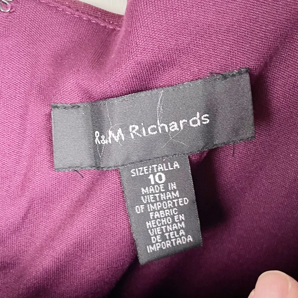 NEW R&M Richards 2061 Long Off Shoulder Formal Dress Gown Sparkly Merlot Size 10 - Image 11