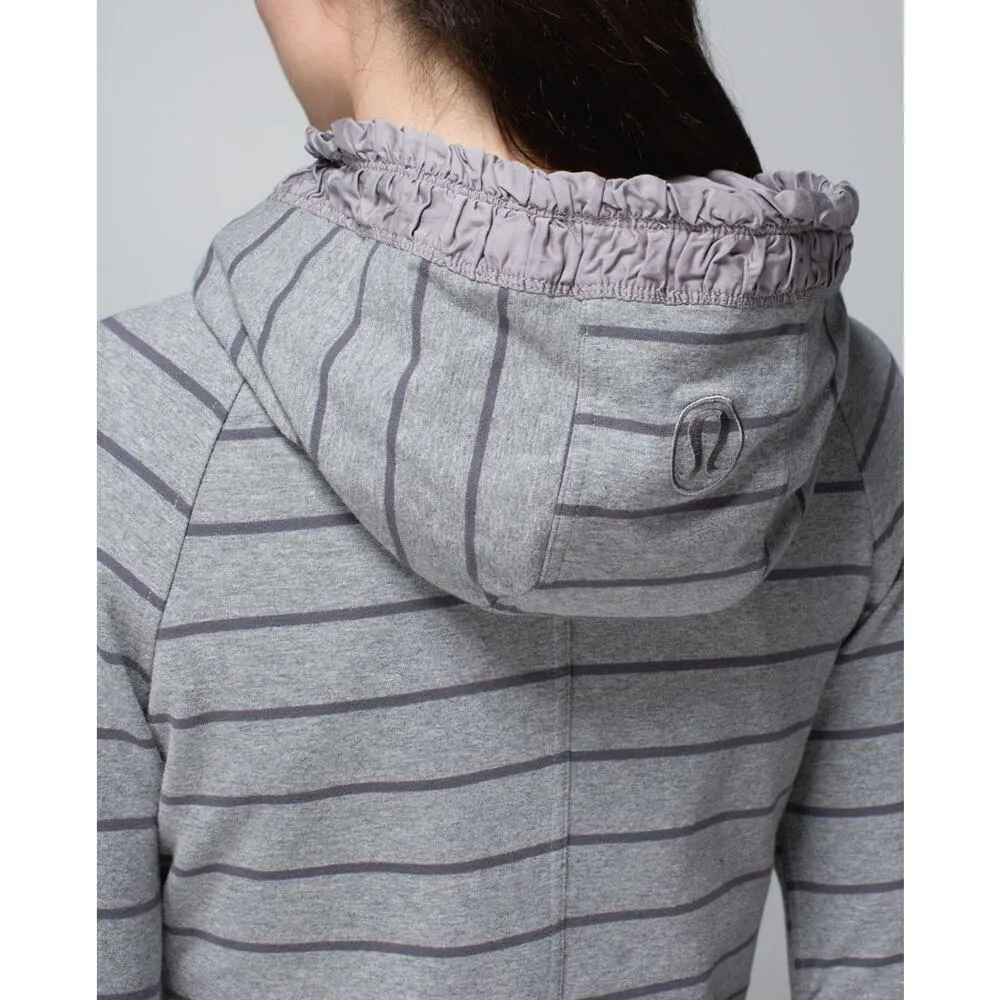 Lululemon Movement Jacket sz 6 Gray Stripe Hoodie Thumb Hole Hoodie - Image 4