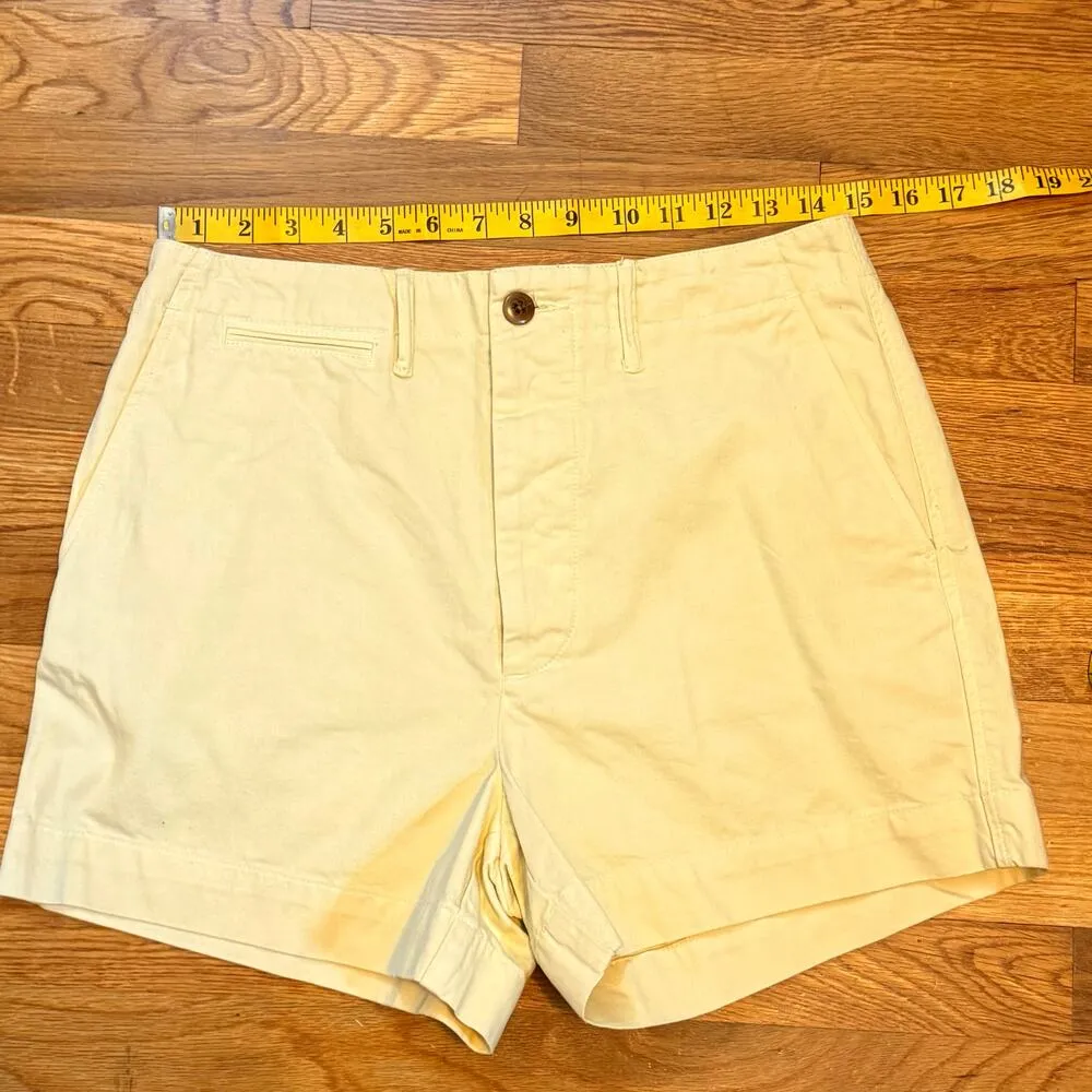 Re/Done Womens 26 Yellow Cotton Shorts Chino Trouser 90s Retro Casual Mom Spring - Image 3