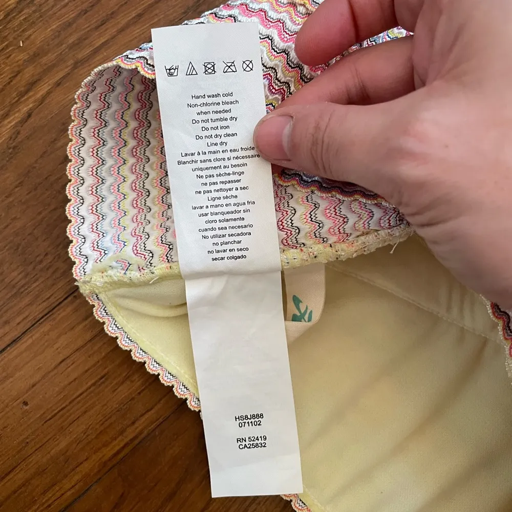 Hobie Bandage Detail Hipster Bikini Crop Knit Colorful Stripe Top -  Small - Image 10