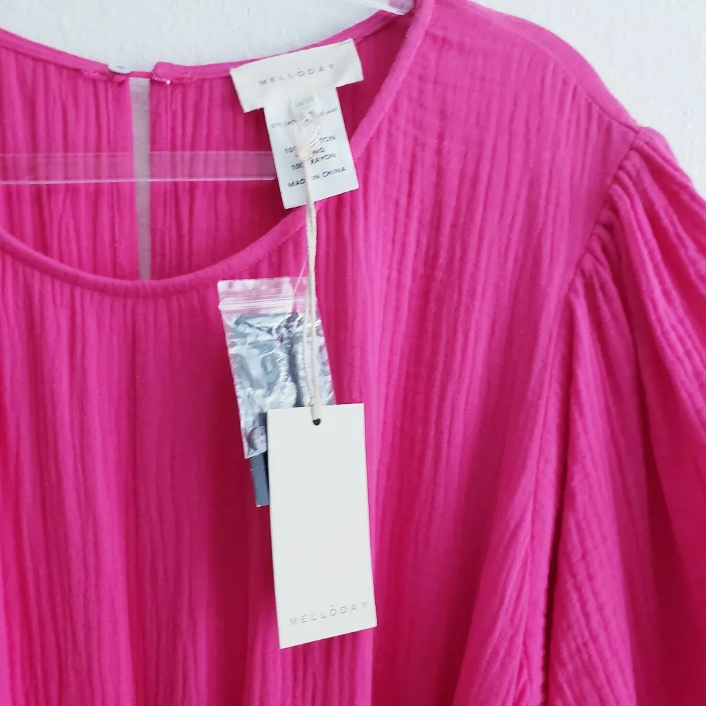 Melloday Gauze Mini Pink Dress New With Tags - Image 5