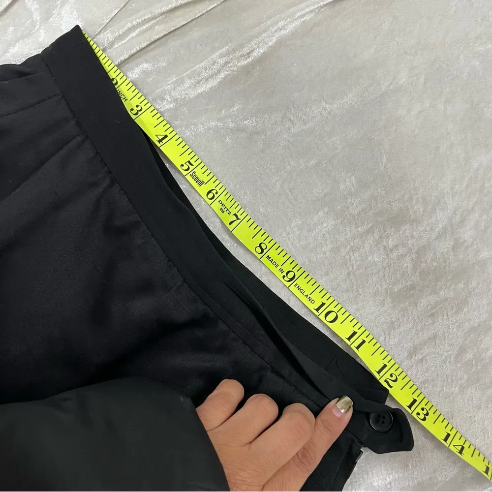 Vintage 38 YSL Yves Saint Laurent rive gauche Black Silk blend Skirt w/pockets - Image 9