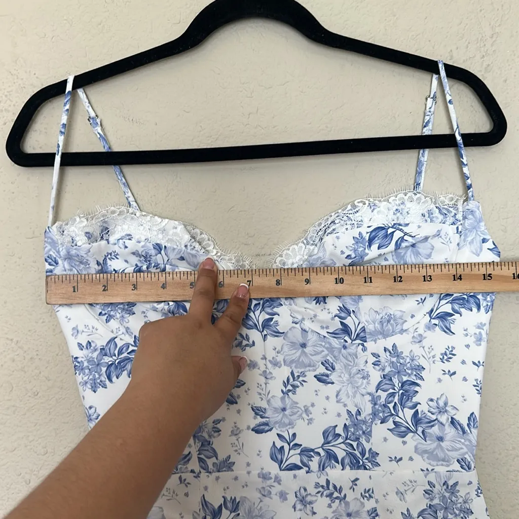 House of CB 'Charlotte' Blue Print Corset Midi‎ Sundress NWOT S D-DD - Image 7