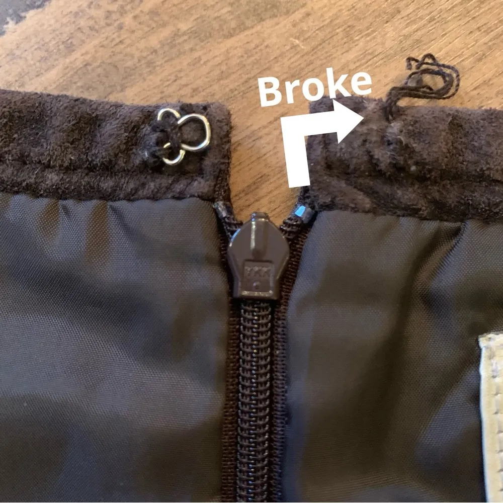 Style & Co Vintage A Line Brown Leather . genuine suede leather Skirt 12 L Lined - Image 7