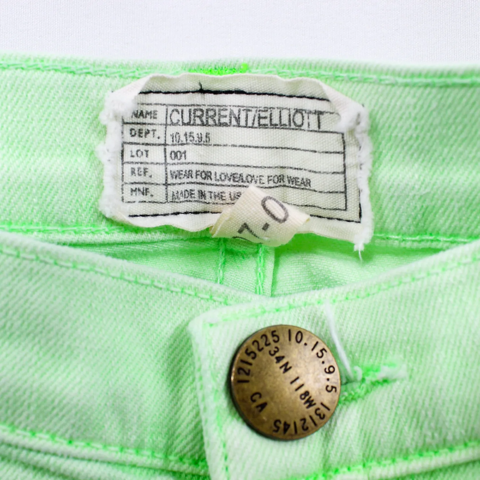 CURRENT / ELLIOT Lime Green The Stiletto Denim Skinny Jeans - Image 5