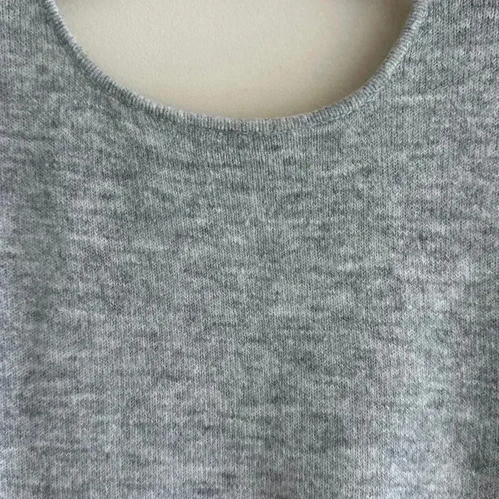 Pure / US Collection Grey Cross Front Sweater, Cozy Trendy Fall Knit, Medium Gray - Image 16