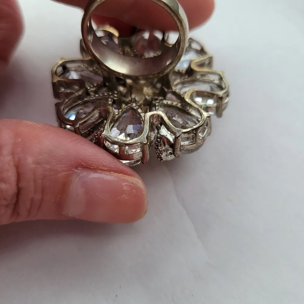 Unbranded Costume Flower Statement Ring Silver - Image 11