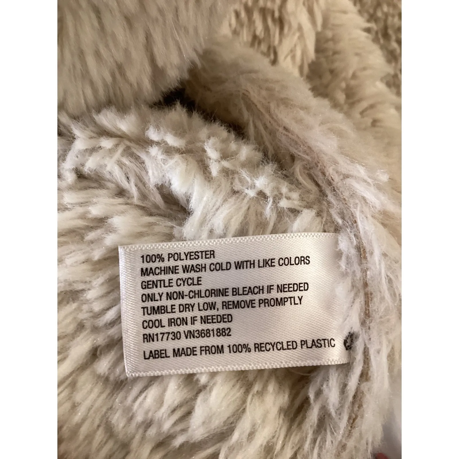 Knox Rose Women's XL Cream Faux Fur Lined Drape Vest Cozy Casual - Image 6