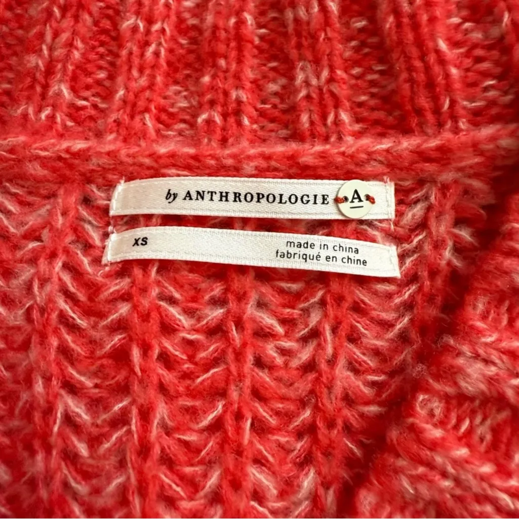 Anthropologie Vibrant Red V-Neck Sweater - Image 7