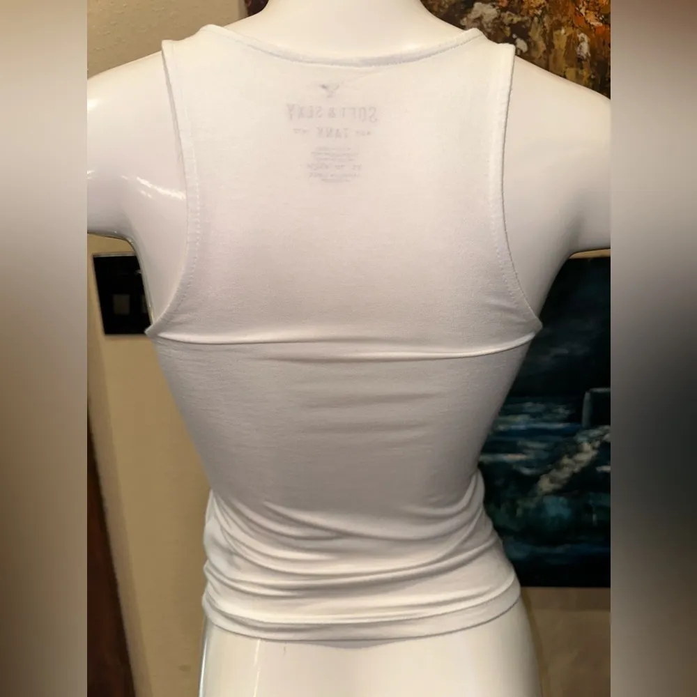 EUC American Eagle Soft And Sexy Tank Top embroidery flowers on side Sz Xs - Image 5