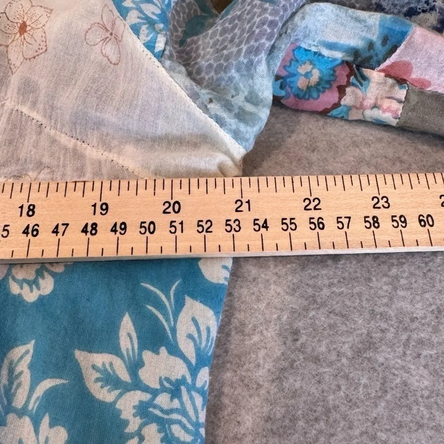 Magazine Popover Top Womens Large Cotton Patchwork Country Boho Cottagecore - Image 10