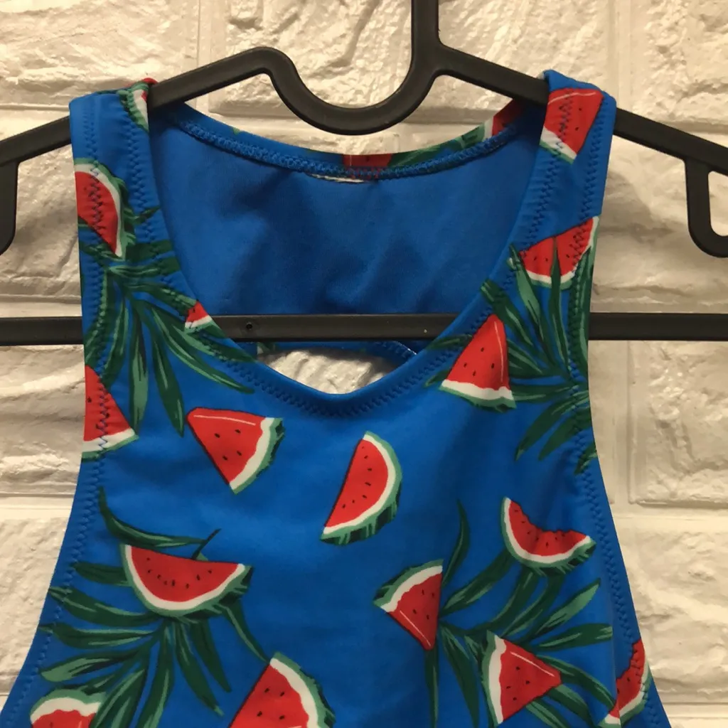 Old‎ Navy Watermelon & palm leaves Swim Top size S swim tank top - Image 2