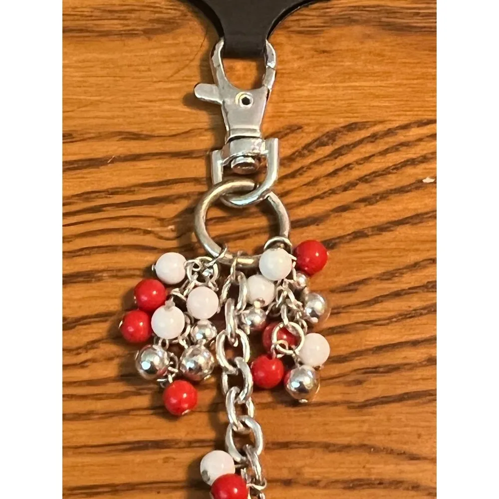 Seasons Ohio State Keychain Dangle Red White beads 4.5" long NEW - Image 3