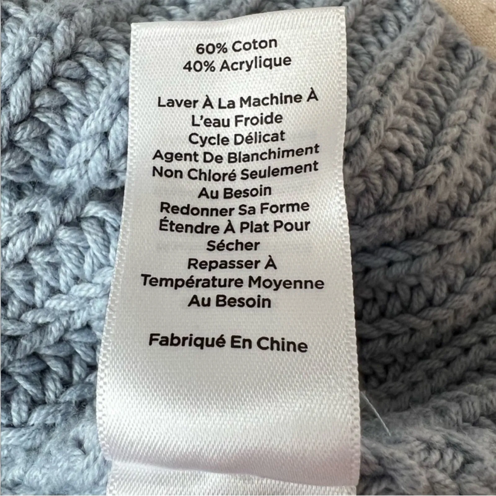 Blue Quarter Button V Neck Chunky Knit Sweater Fisherman Nautical Preppy - Image 8