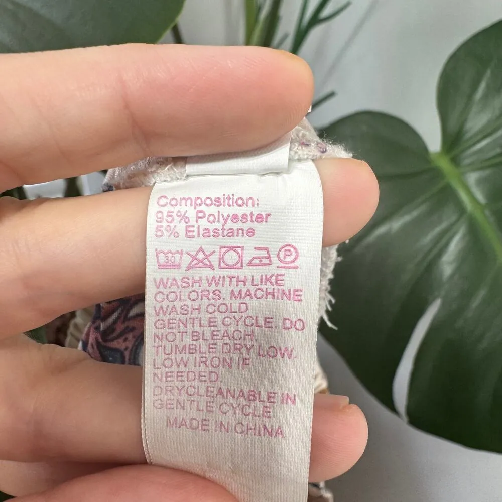 Womens Pajama Set Top and Botton 1XL Plus Size Champaign Butterfly Spring Moon Pink - Image 8