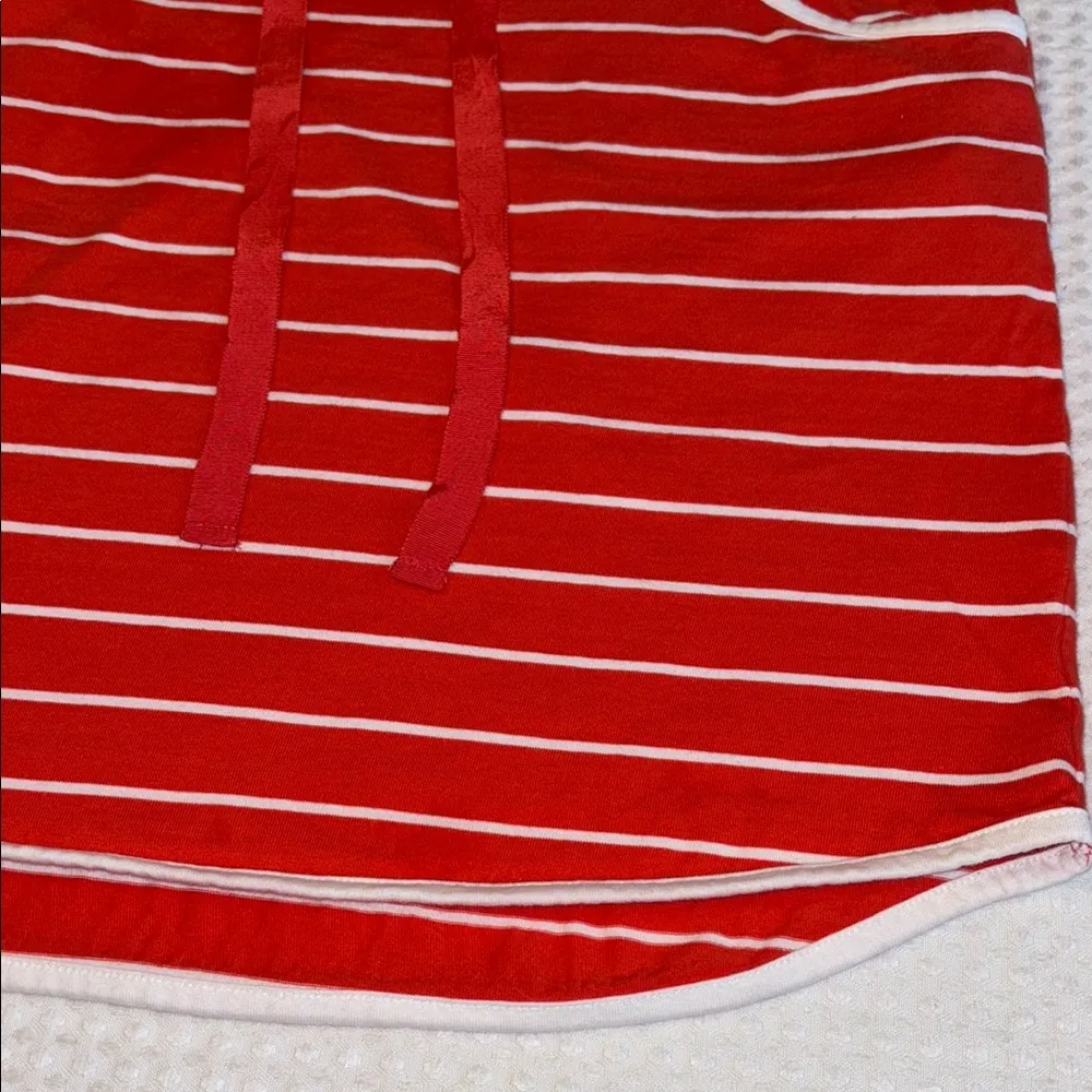 NAUTICA Size L Orange White Striped Stretchy Mini Skirt Preppy Casual - Image 6
