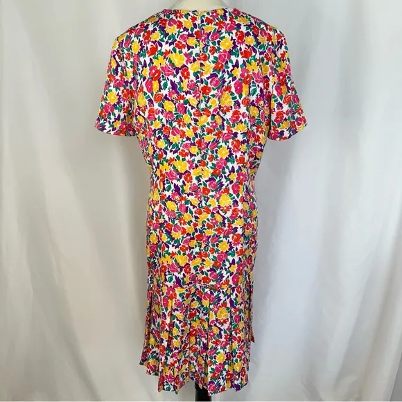 Papell Boutique Midi Dress Women’s Size 14 Floral Boho Colorful Casual‎ Formal - Image 7