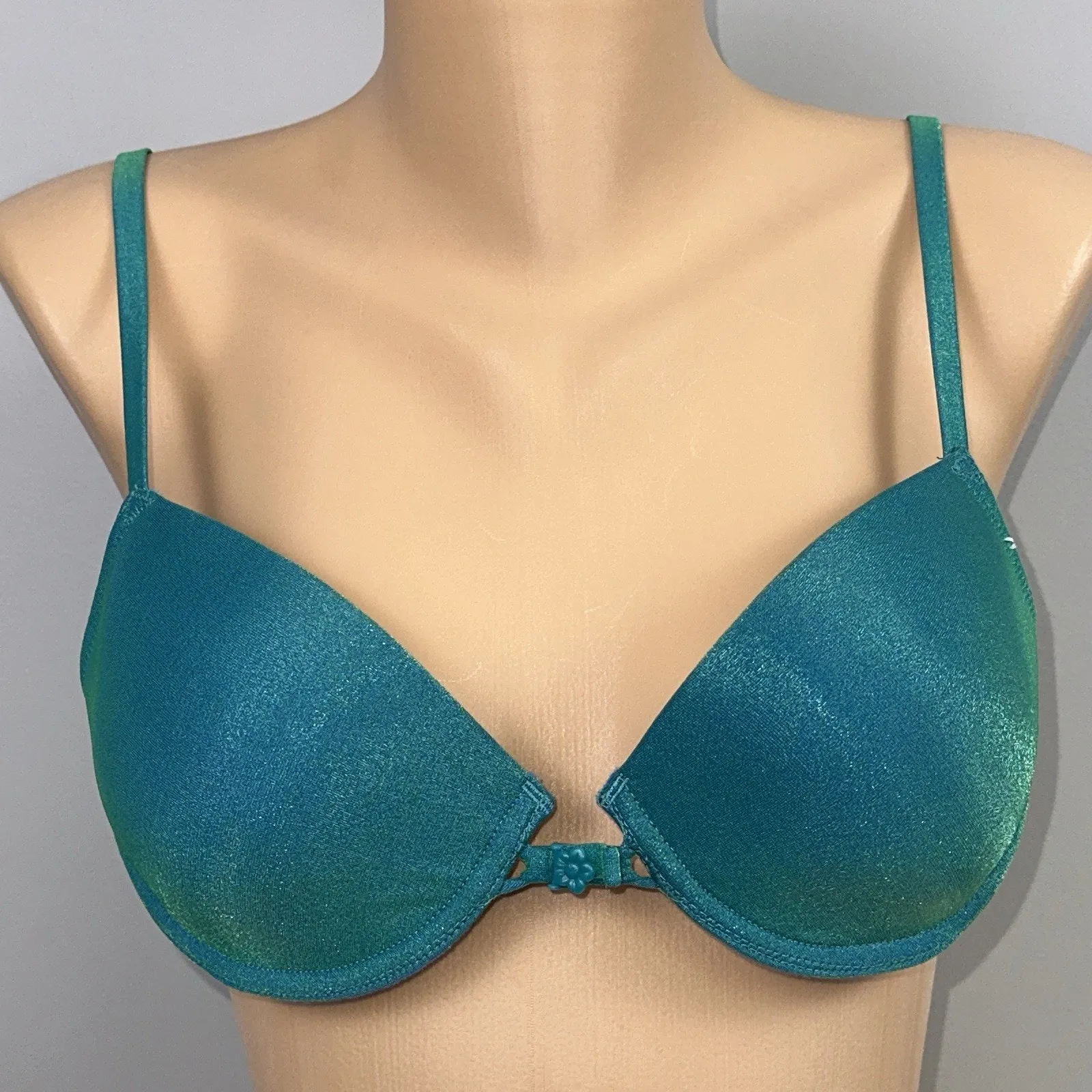 Vintage Lily of France Push Up Bra 36B Style 1729 1773 Iridescent Front Close - Image 2