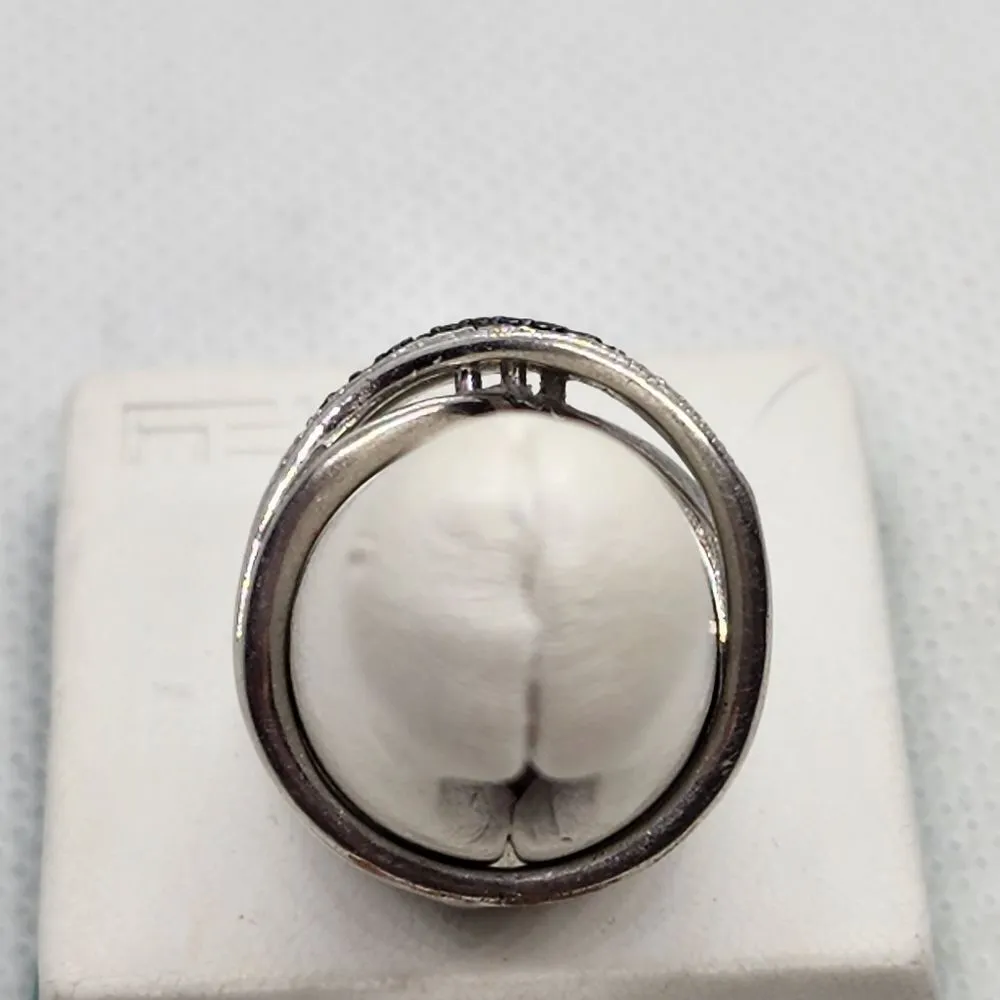 Sun Bronze Silver Plated & Diamond Ring (7) Silver - Image 5