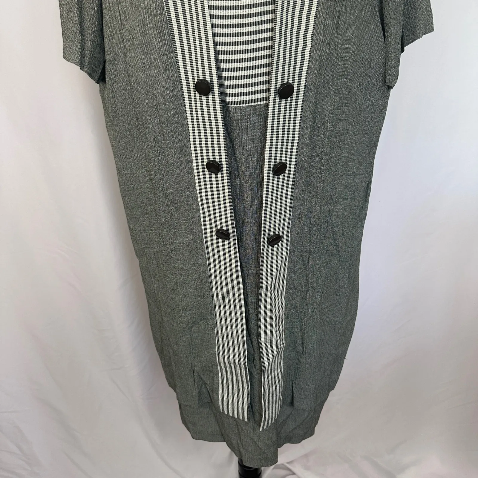 Vintage 90's Perceptions Dress Striped Button Front Career Womens Plus Size 22 - Image 3