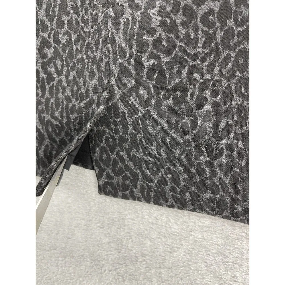 Loft Ann Taylor Women's Petite Animal Print A Line Skirt 2P Black Gray Leopard - Image 3