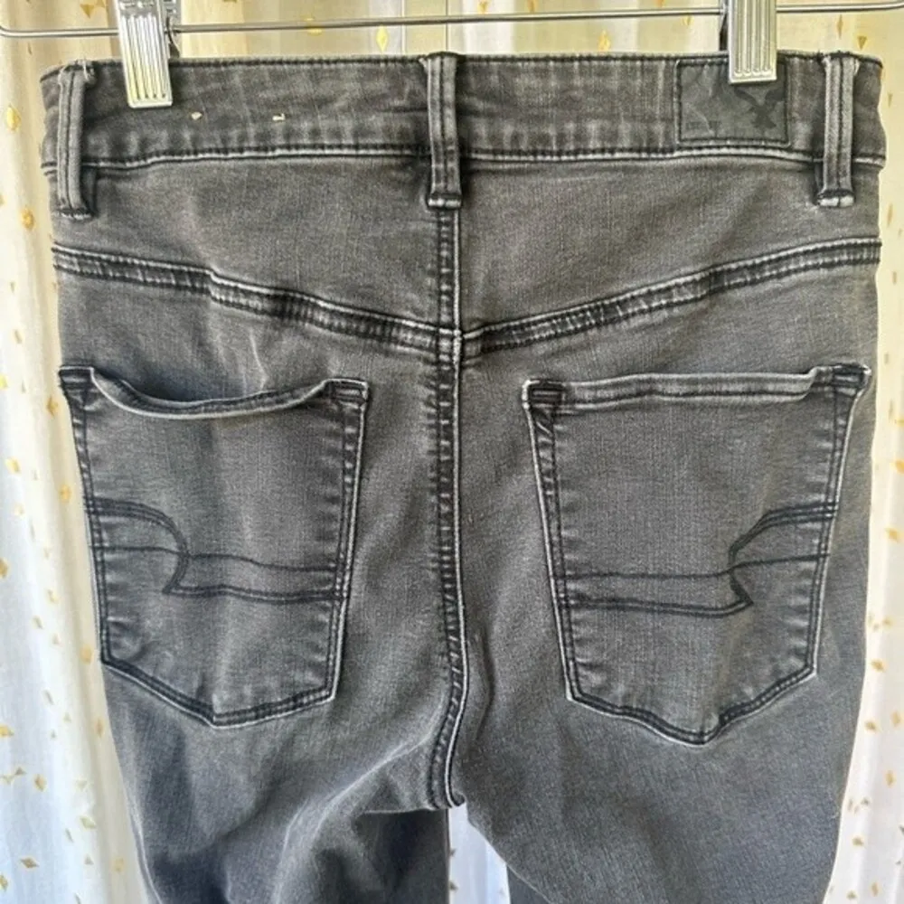 American Eagle Outfitters AEO Faded Black Sky High Jeggings Women's Jeans 2 - Image 4