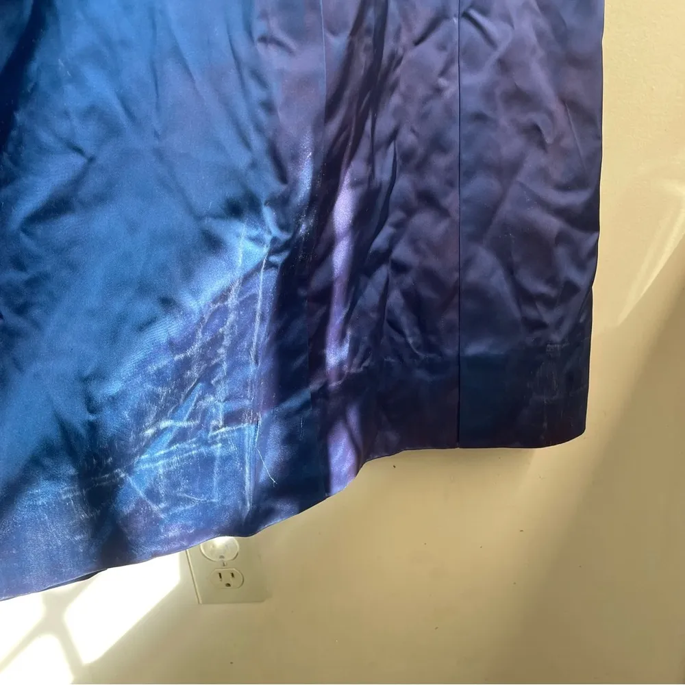 Vintage Handmade Embellished Cloak Coat Royal Blue Size M - Image 14