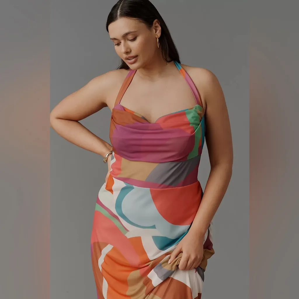 Anthropologie Square-Neck Halter Midi Dress - Image 4