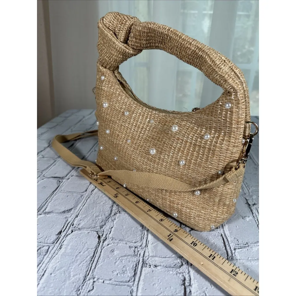 Crown Vintage Raffia Basket Seasonal Knit Hobo Bag NWOT - Image 14