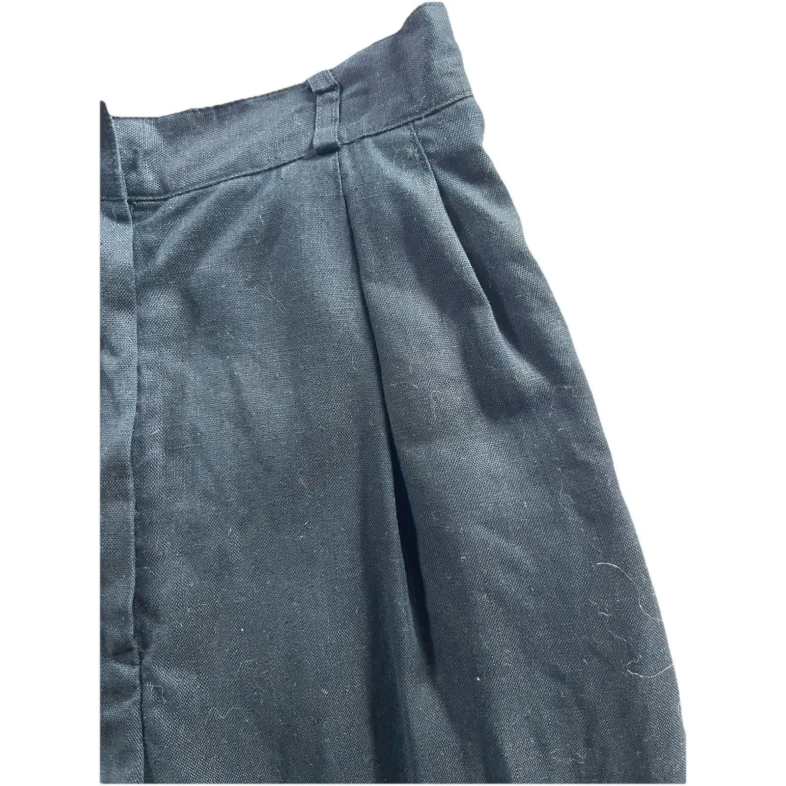 Lauren Ralph Lauren Petite Linen Pants  Size 8P Black Pleated Preppy Work - Image 6