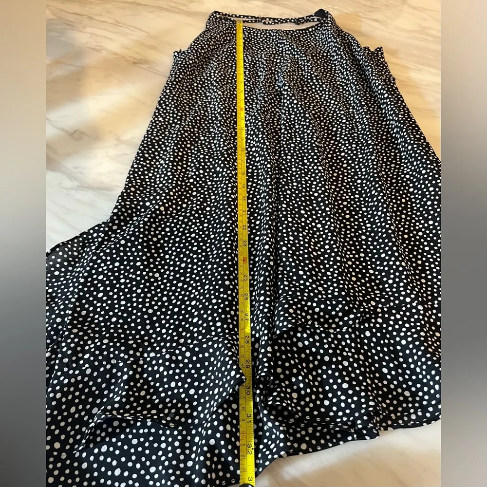 Aqua Women’s Dress Size M Polka Dots Black and White Mini Ruffle Asymmetrical - Image 8