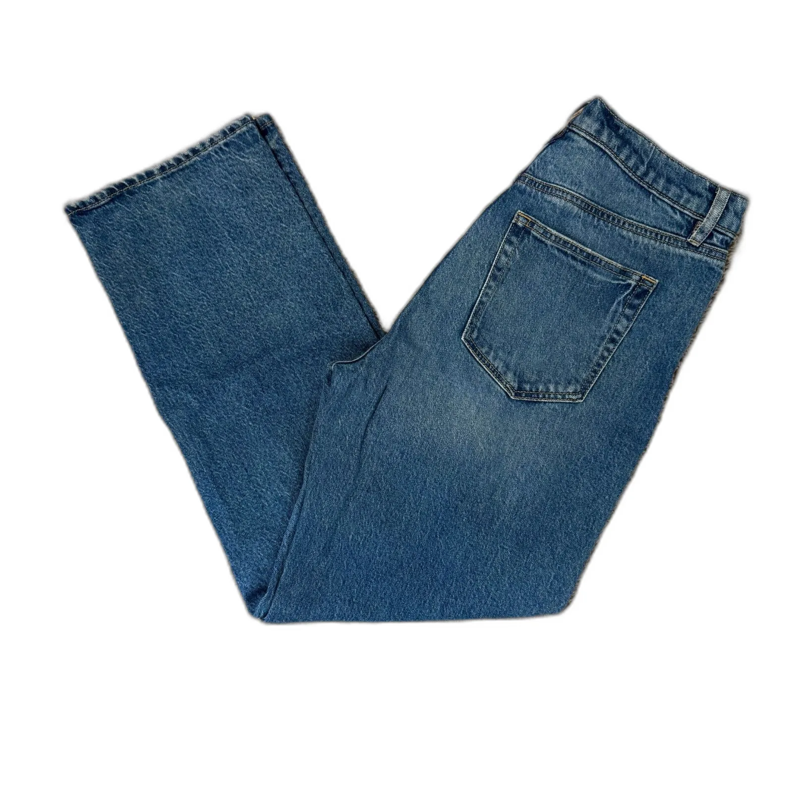 Loft | High Rise Straight Cotton Jeans in Vintage Mid Indigo Wash Size 6 / 28" - Image 13