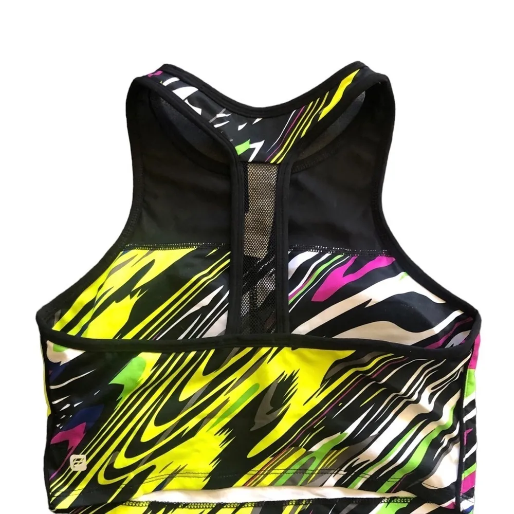 Wild Wavy Colors Printed Sports Bra Sz. XS Racerback  Padded Athletic - Image 2