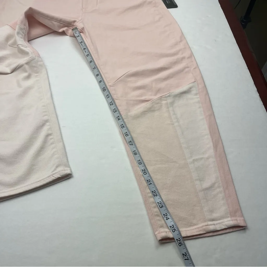 Veronica Beard Jeans Charlie Barrel Leg High Rise Pink Color-block 31 / 12‎ NEW - Image 11